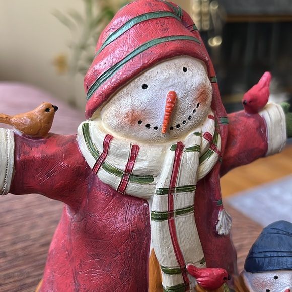 Resin little bird snowman family holiday decor/christmas deco - Picture 6 of 10